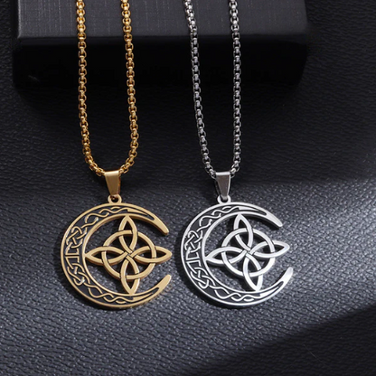 Celtic Moon Symbol Pendant Necklace