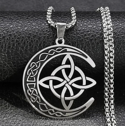 Celtic Moon Symbol Pendant Necklace