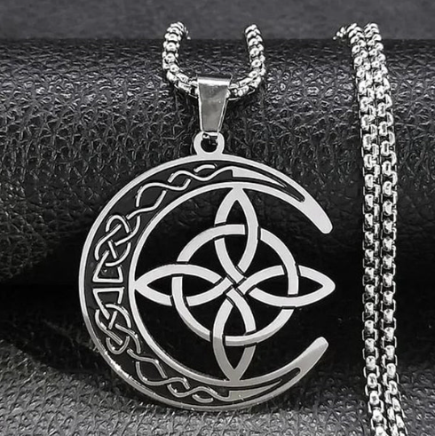 Celtic Moon Symbol Pendant Necklace