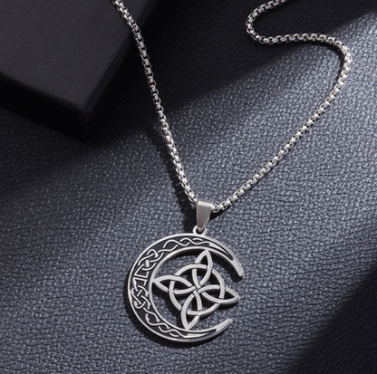 Celtic Moon Symbol Pendant Necklace