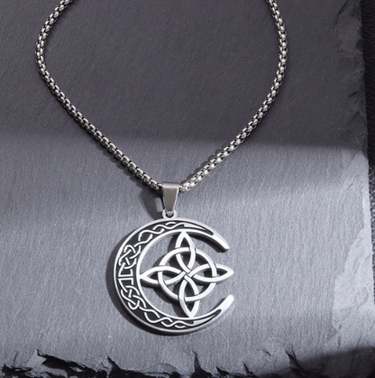 Celtic Moon Symbol Pendant Necklace