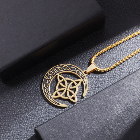 Celtic Moon Symbol Pendant Necklace