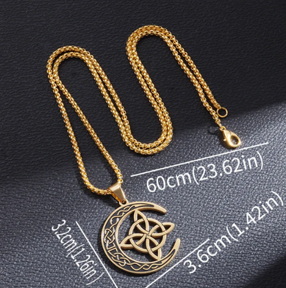 Celtic Moon Symbol Pendant Necklace