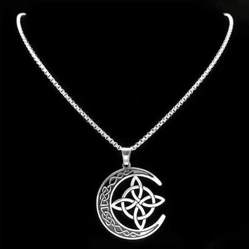 Celtic Moon Symbol Pendant Necklace