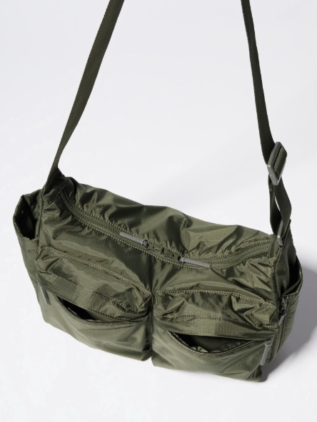 Padded Multi Pocket Crossbody Shoulder Bag