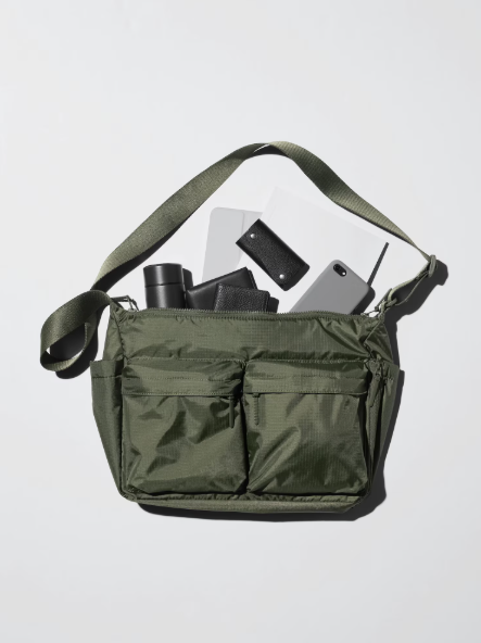Padded Multi Pocket Crossbody Shoulder Bag
