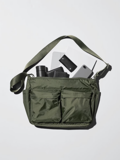 Padded Multi Pocket Crossbody Shoulder Bag