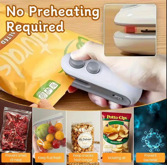 Rechargeable Mini Heat Bag Sealer with Cutter and Magnet