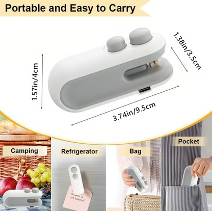 Rechargeable Mini Heat Bag Sealer with Cutter and Magnet