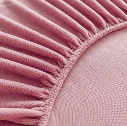 Milk Velvet Fleece Bedding Set with Fitted Sheet and 2 Pillowcases
