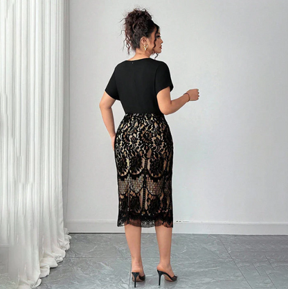 Women’s Casual V-Neck Waist-Defined Dress