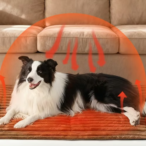 Self-Warming Thermal Pet Bed Mat with Heat-Reflective Core