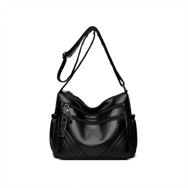 Women’s Minimalist Multi-Pocket Shoulder Bag with Adjustable Strap