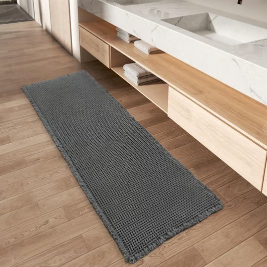 Waffle Knit Non Slip Bathroom Runner Rug
