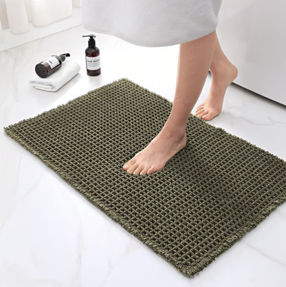 Waffle Knit Non Slip Bathroom Runner Rug