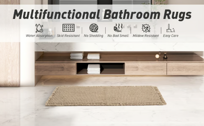 Waffle Knit Non Slip Bathroom Runner Rug