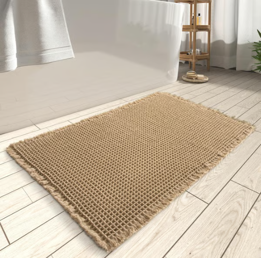 Waffle Knit Non Slip Bathroom Runner Rug