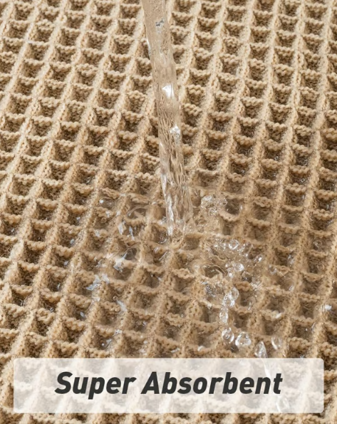 Waffle Knit Non Slip Bathroom Runner Rug