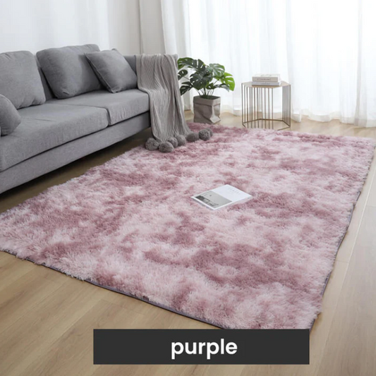 Gradient Plush Shag Area Rug with Non-Slip Grip Base