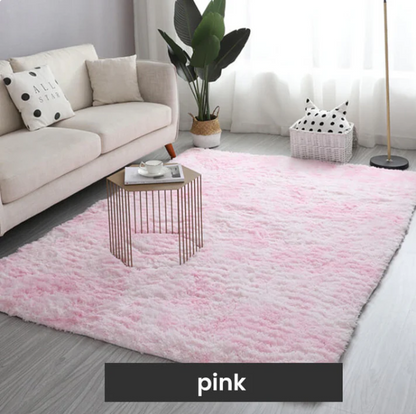 Gradient Plush Shag Area Rug with Non-Slip Grip Base