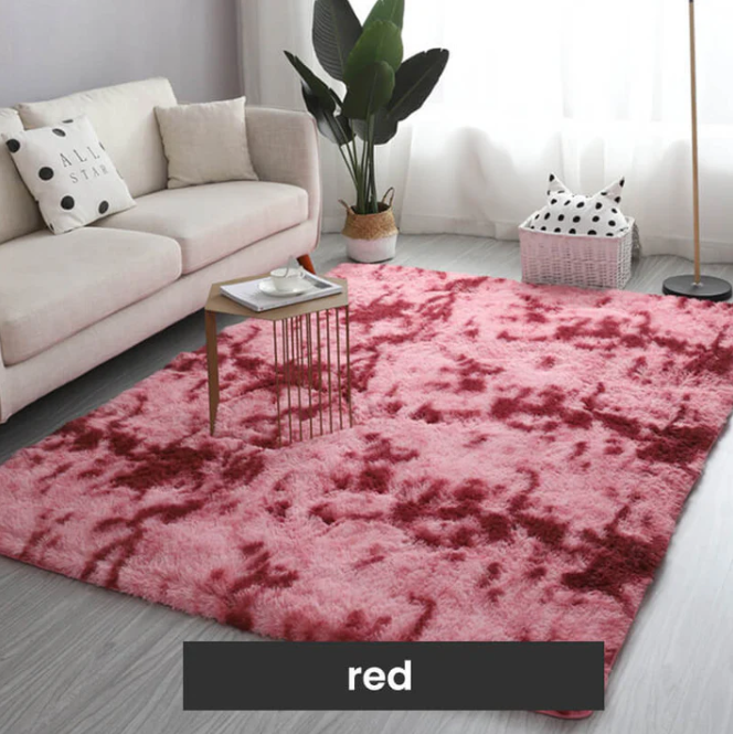 Gradient Plush Shag Area Rug with Non-Slip Grip Base