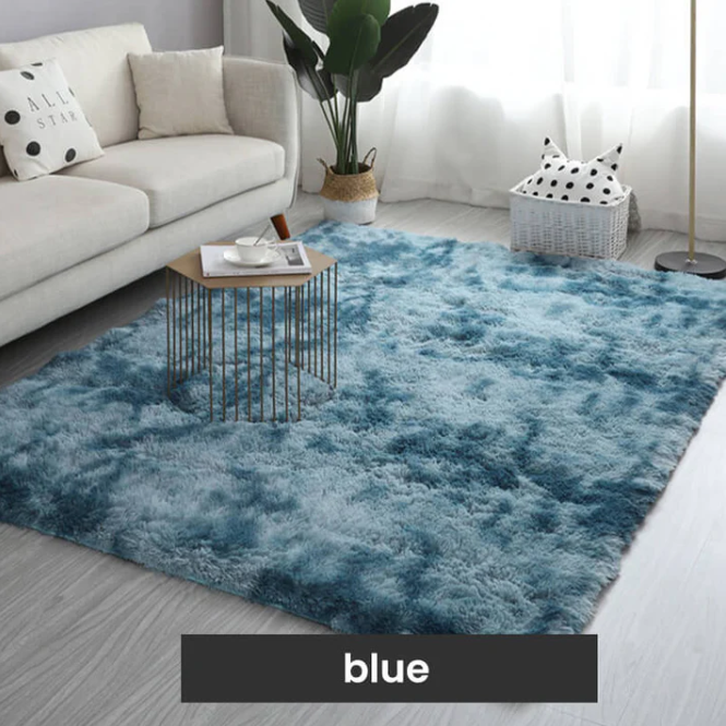 Gradient Plush Shag Area Rug with Non-Slip Grip Base