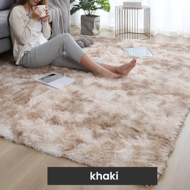 Gradient Plush Shag Area Rug with Non-Slip Grip Base