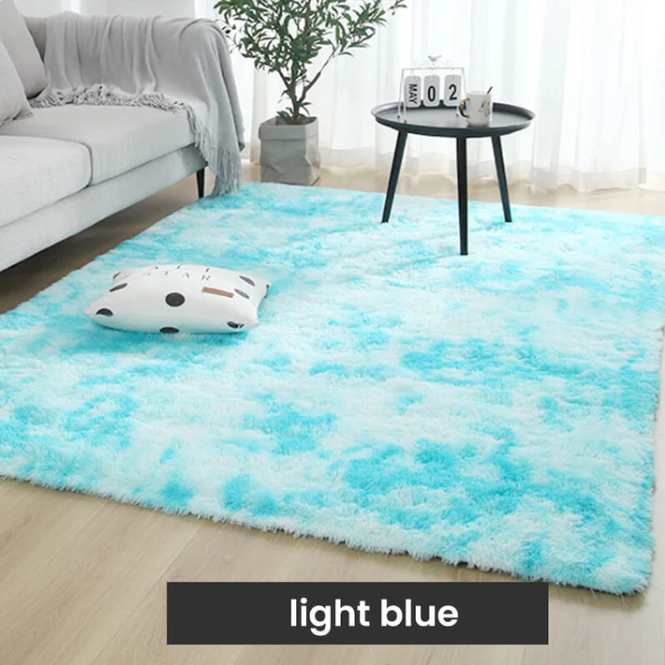 Gradient Plush Shag Area Rug with Non-Slip Grip Base