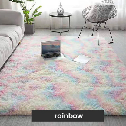 Gradient Plush Shag Area Rug with Non-Slip Grip Base