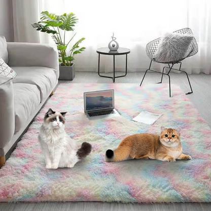 Gradient Plush Shag Area Rug with Non-Slip Grip Base