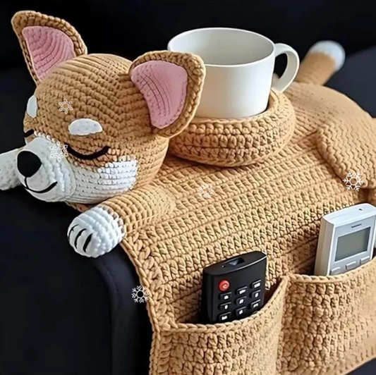 Dog Armrest Storage Organiser With Cup Holder