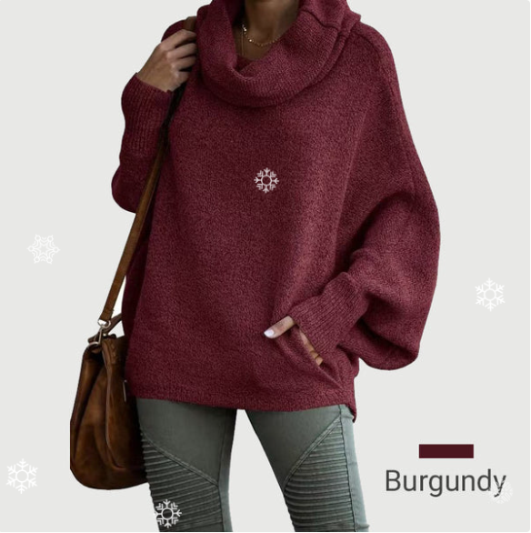 Women’s Batwing Cowl Neck Knit Sweater