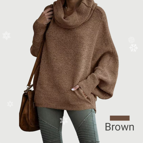 Women’s Batwing Cowl Neck Knit Sweater