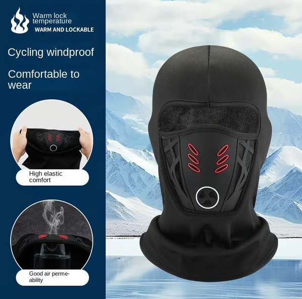 Winter Fleece-Lined Anti-Fog Cycling Balaclava Mask