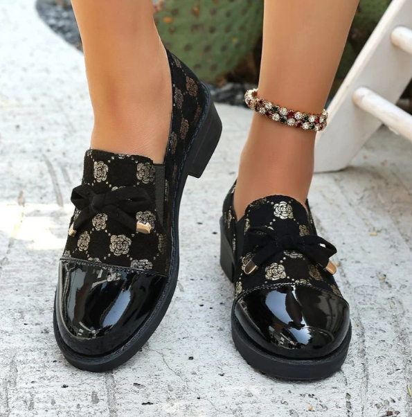 Women’s Bow Detail Low-Heel Slip-On Loafers