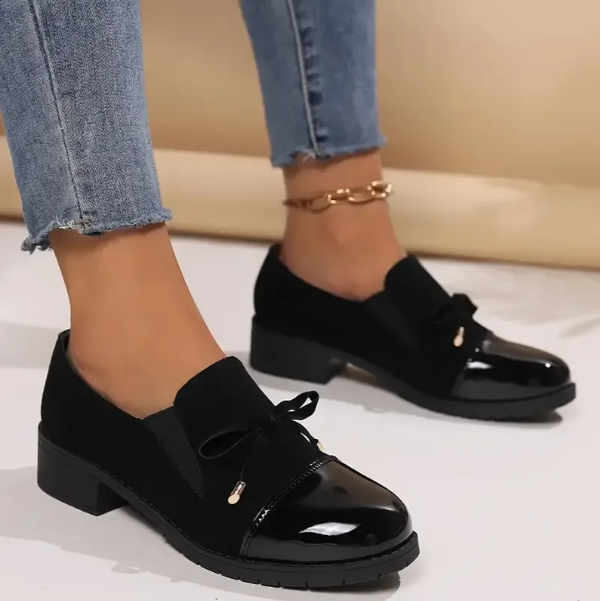 Women’s Bow Detail Low-Heel Slip-On Loafers