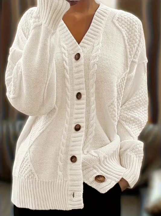 Women’s Cable Knit Button-Front Cardigan