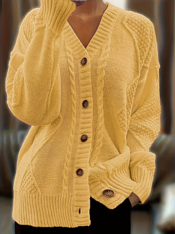 Women’s Cable Knit Button-Front Cardigan