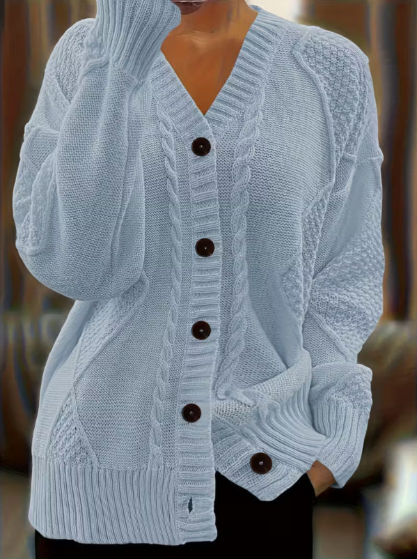 Women’s Cable Knit Button-Front Cardigan