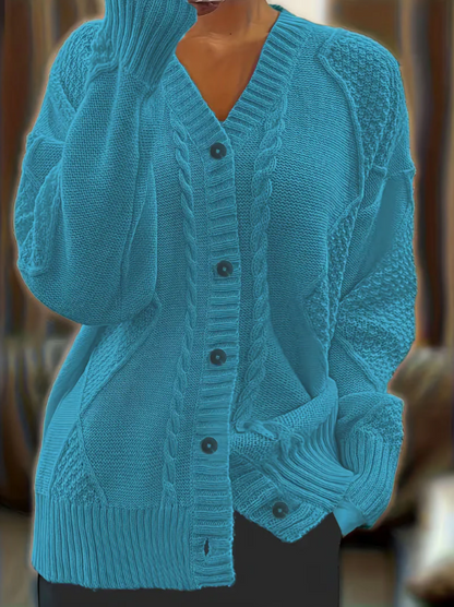 Women’s Cable Knit Button-Front Cardigan