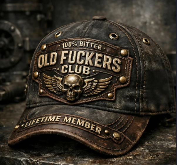 Distressed Denim Embroidered Badge Cap