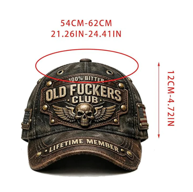 Distressed Denim Embroidered Badge Cap