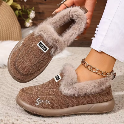 Women’s Plush Lined Slip On Winter Slipper Shoes