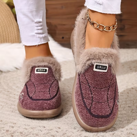 Women’s Plush Lined Slip On Winter Slipper Shoes