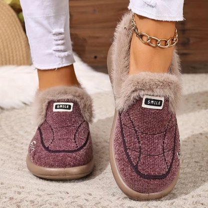 Women’s Plush Lined Slip On Winter Slipper Shoes