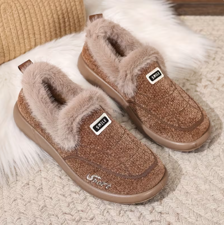 Women’s Plush Lined Slip On Winter Slipper Shoes