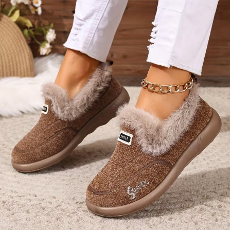Women’s Plush Lined Slip On Winter Slipper Shoes