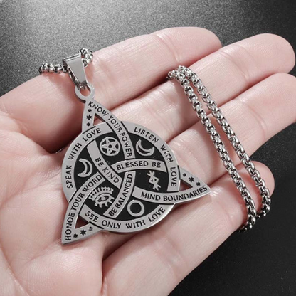 Stainless Steel Geometric Symbol Pendant Necklace
