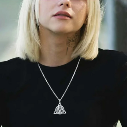 Stainless Steel Geometric Symbol Pendant Necklace