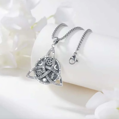 Stainless Steel Geometric Symbol Pendant Necklace